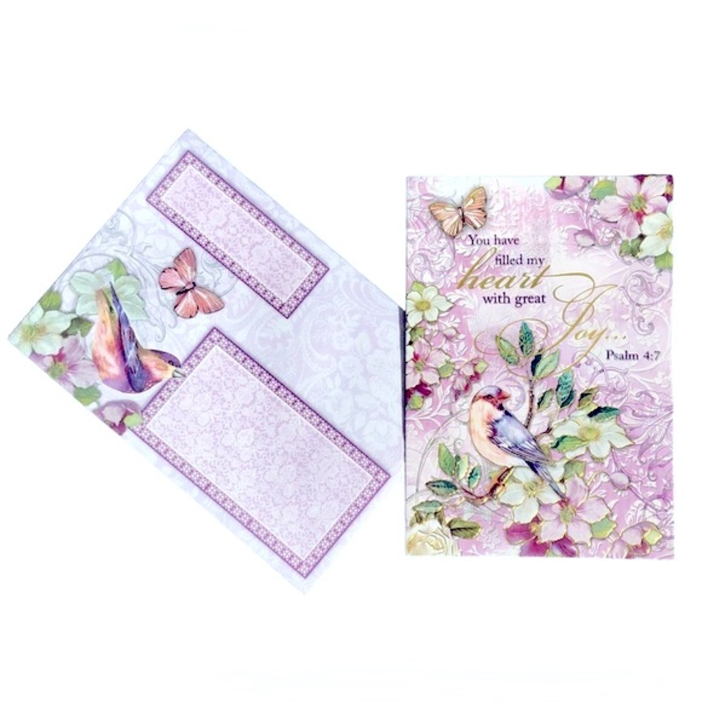 Pooch & Sweetheart Single Love Garden Embellished Blank Note Card & Env (97147)